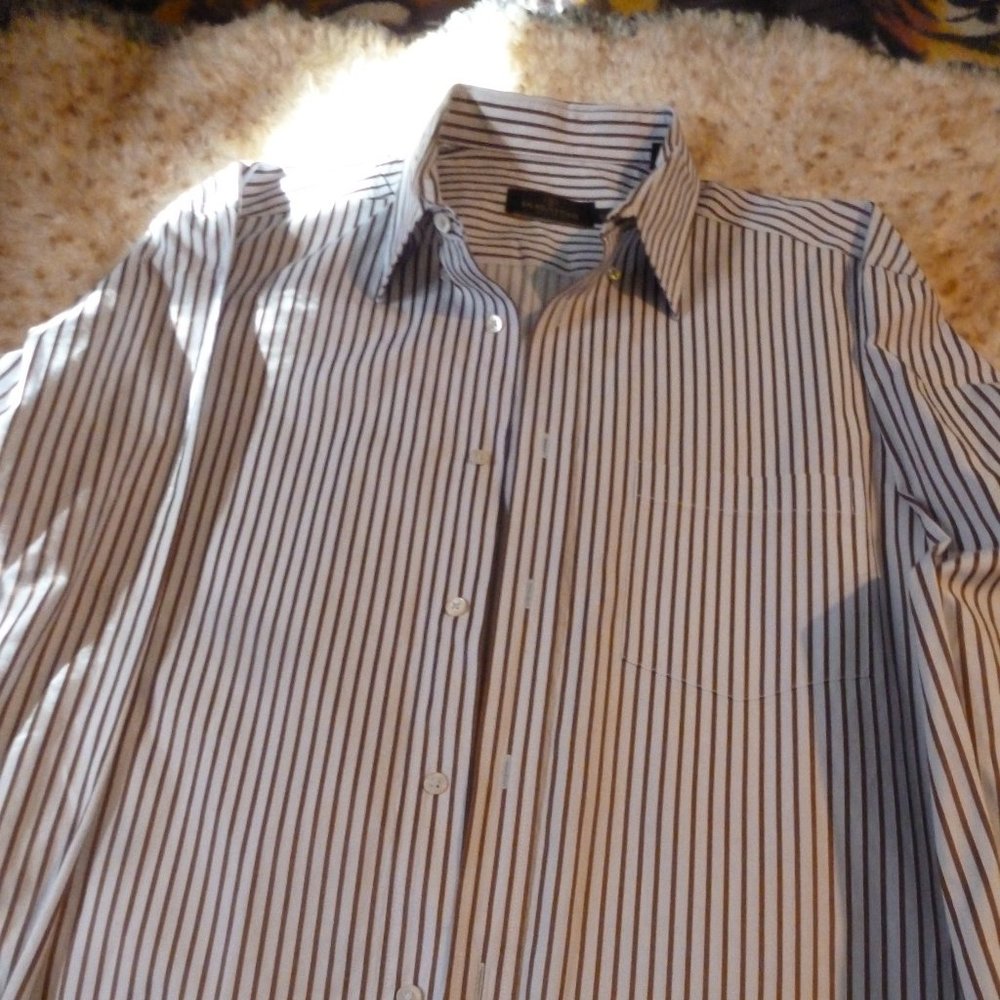 Classic Bugatchi Long Sleeve Dress Striped Shirt XL